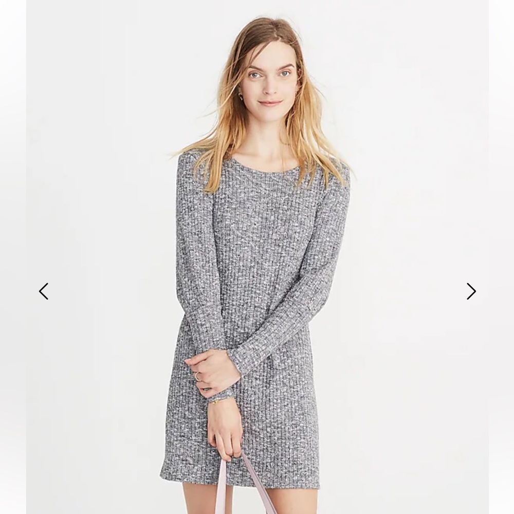 Madewell Ribbed Bubble-Sleeve Sweater Dress